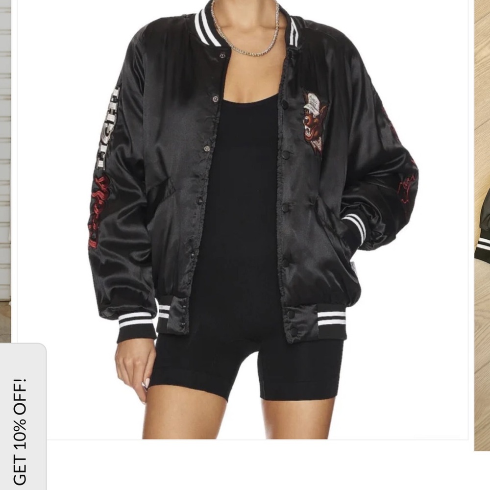 The Laundry Room Coors Light Beer Wolf Varsity Jacket - Black,Bomber Jacket - Picture 10 of 16